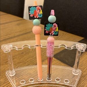 Colorful Beaded Pens with Mama Charm
